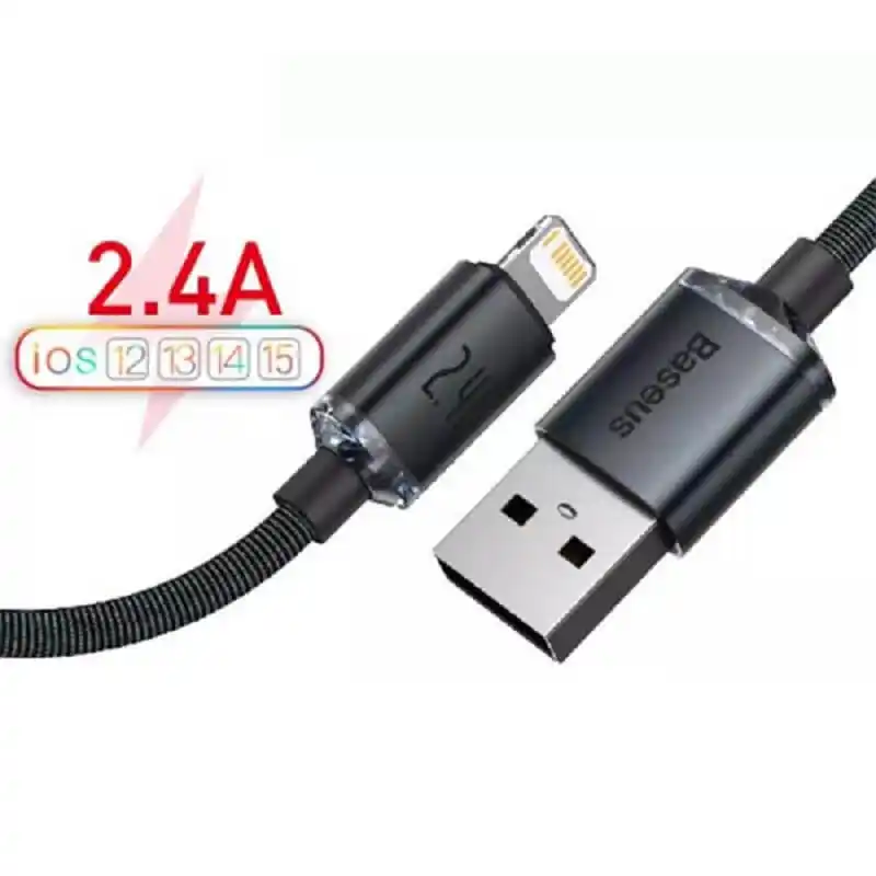 BASEUS Crystal Shine Series 2.4A Fast Charging USB to iP Data Cable 1.2m