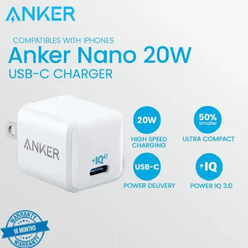 Anker PowerPort III Nano 20W Type-C Adapter A2633J22 (Type A Plug)