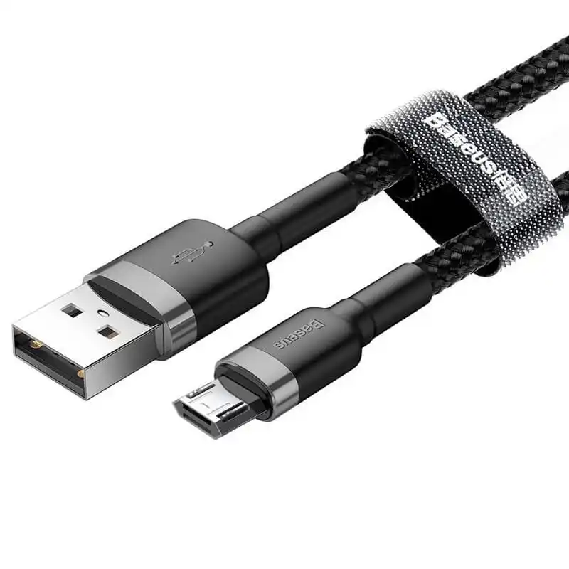 Baseus Cafule Cable USB for Micro 2.4A 1M (CALKLF-BG1) – Gray & Black