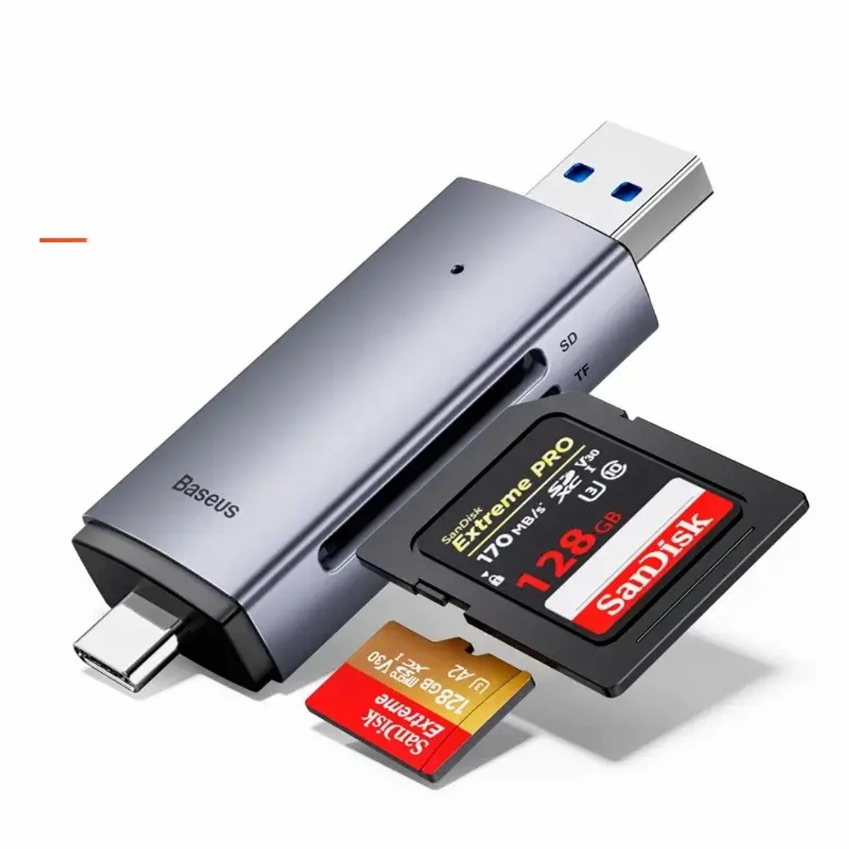 Baseus Card Reader Dual Output USB-A & Type-C to SD TF Card Reader