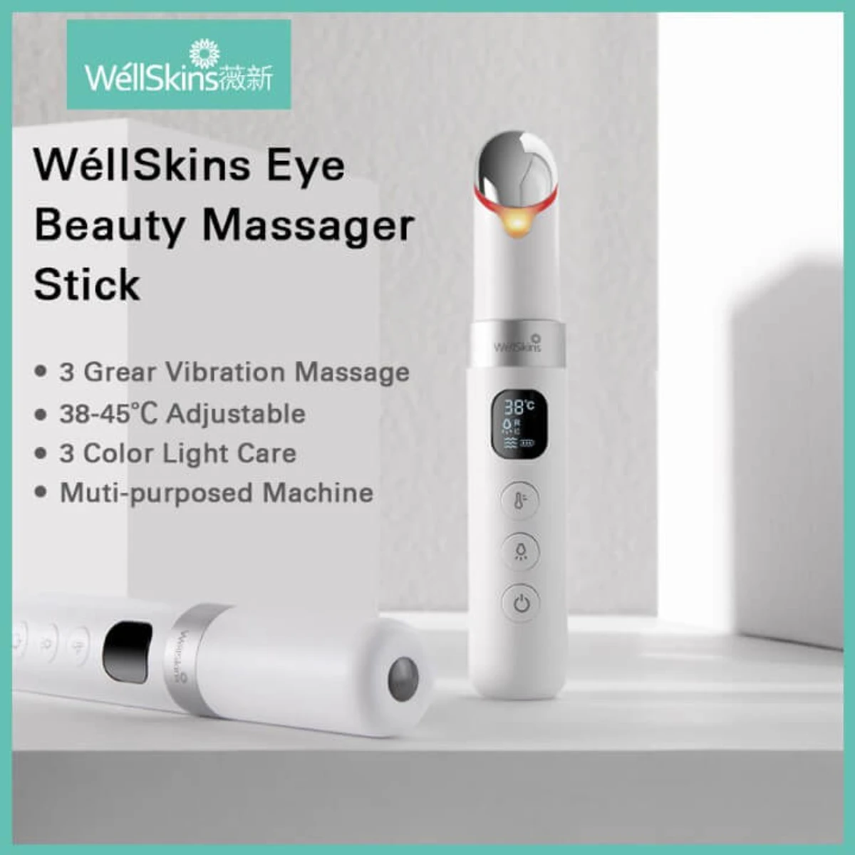Xiaomi WellSkins Warm Colored Light Massage Beautiful Eye Instrument Heated Eye Care 3 Gears Vibration Massager